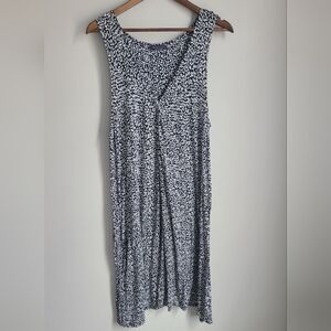 M&S Collection Womens UK14 Black and White Patterned Dress Sleeveless Knotted